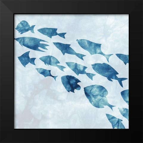 School of Fish 2 Black Modern Wood Framed Art Print by Kimberly, Allen