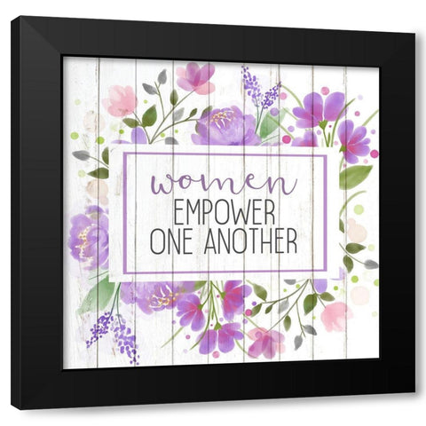 Women Empower Black Modern Wood Framed Art Print by Kimberly, Allen