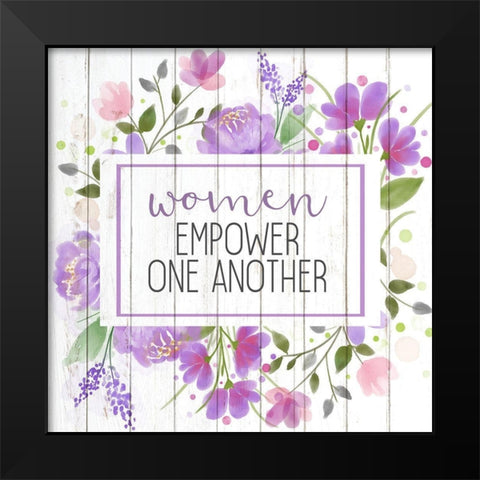 Women Empower Black Modern Wood Framed Art Print by Kimberly, Allen