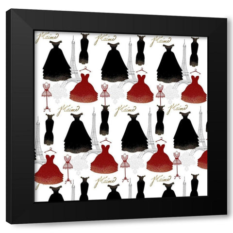 Paris Couture 2 Black Modern Wood Framed Art Print with Double Matting by Kimberly, Allen