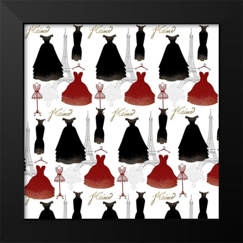 Paris Couture 2 Black Modern Wood Framed Art Print by Kimberly, Allen