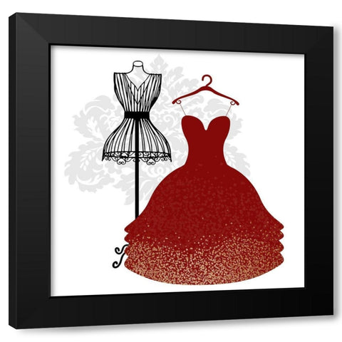 Paris Couture 3 Black Modern Wood Framed Art Print with Double Matting by Kimberly, Allen