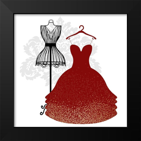 Paris Couture 3 Black Modern Wood Framed Art Print by Kimberly, Allen