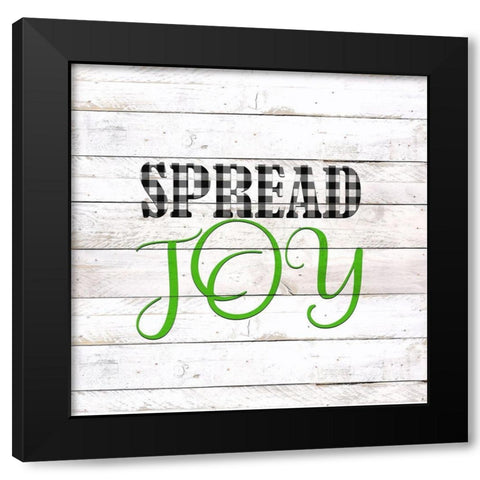 Spread Joy Plaid Black Modern Wood Framed Art Print by Kimberly, Allen