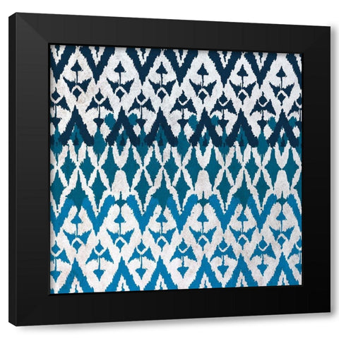 Ikat 1 Black Modern Wood Framed Art Print with Double Matting by Kimberly, Allen