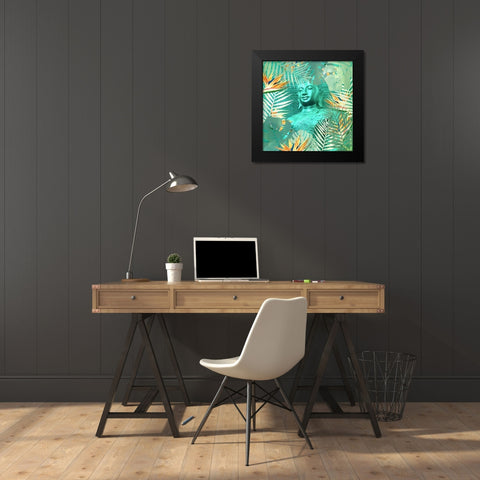 Buddha Palms Black Modern Wood Framed Art Print by Kimberly, Allen