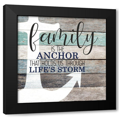 Anchor Family Black Modern Wood Framed Art Print with Double Matting by Kimberly, Allen