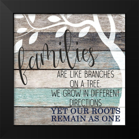 Family Roots Black Modern Wood Framed Art Print by Kimberly, Allen