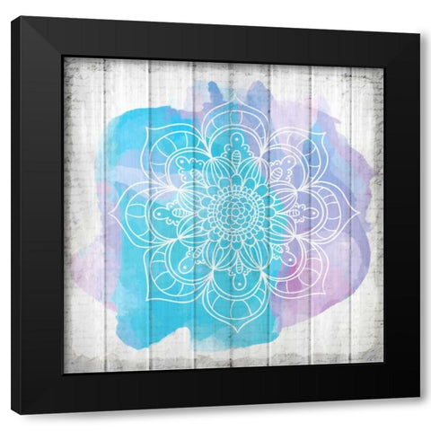 Watercolor Mandala 1 Black Modern Wood Framed Art Print by Allen, Kimberly