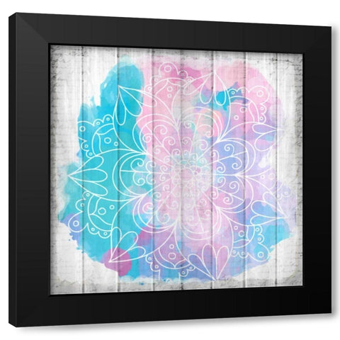 Watercolor Mandala 3 Black Modern Wood Framed Art Print with Double Matting by Allen, Kimberly