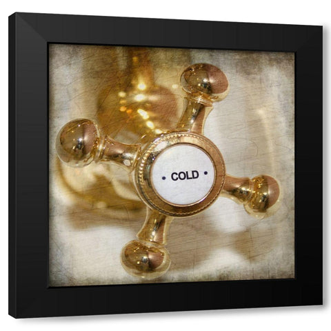 Faucet Cold Black Modern Wood Framed Art Print with Double Matting by Kimberly, Allen