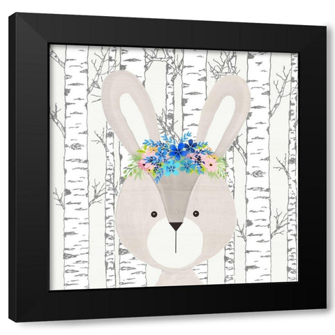 Woodland Animals 3 Black Modern Wood Framed Art Print by Kimberly, Allen