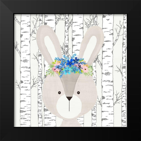 Woodland Animals 3 Black Modern Wood Framed Art Print by Kimberly, Allen