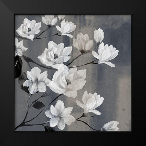 Magnolia Branches 1 Black Modern Wood Framed Art Print by Kimberly, Allen