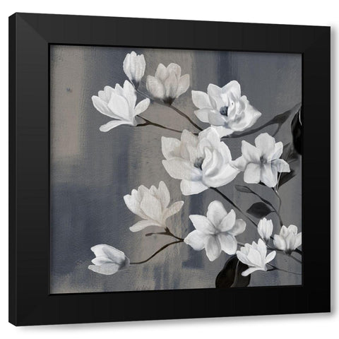 Magnolia Branches 2 Black Modern Wood Framed Art Print by Kimberly, Allen