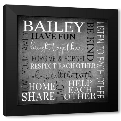 Family Always Black Modern Wood Framed Art Print with Double Matting by Kimberly, Allen