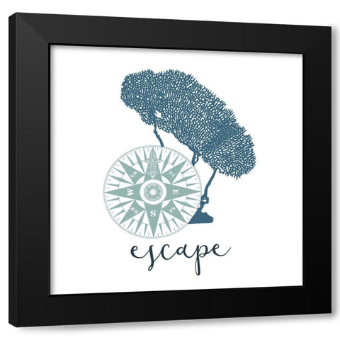 Sea Blues 3 Black Modern Wood Framed Art Print by Kimberly, Allen