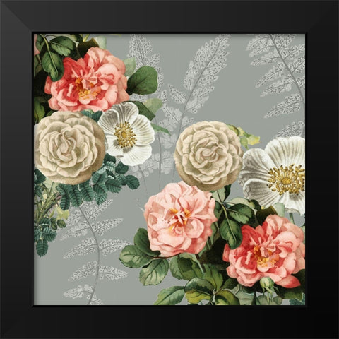 Ava Floral Black Modern Wood Framed Art Print by Kimberly, Allen