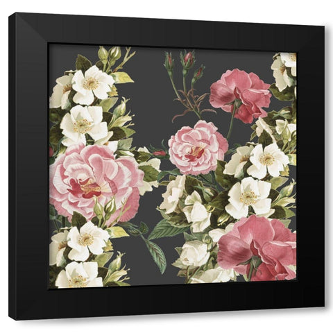 Mia Floral Black Modern Wood Framed Art Print by Kimberly, Allen