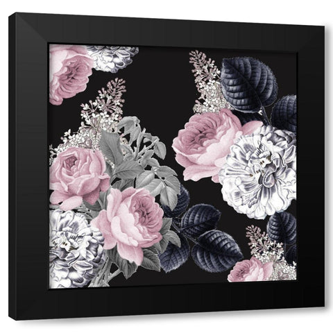 Olivia Floral Black Modern Wood Framed Art Print with Double Matting by Kimberly, Allen