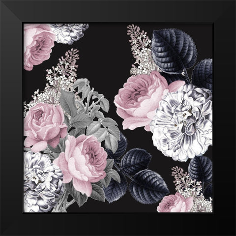 Olivia Floral Black Modern Wood Framed Art Print by Kimberly, Allen