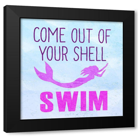 Mermaid Rules 2 Black Modern Wood Framed Art Print with Double Matting by Kimberly, Allen