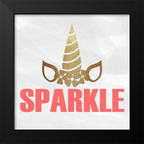 Unicorn Rules 2 Black Modern Wood Framed Art Print by Kimberly, Allen