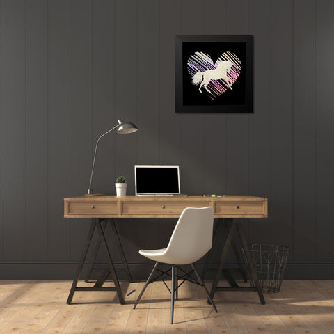 Unicorn Heart 1 Black Modern Wood Framed Art Print by Kimberly, Allen