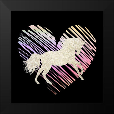 Unicorn Heart 1 Black Modern Wood Framed Art Print by Kimberly, Allen