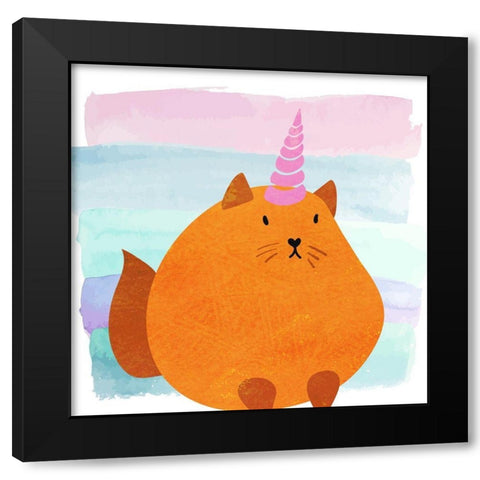 Kittyhorn Ombre 3 Black Modern Wood Framed Art Print by Kimberly, Allen
