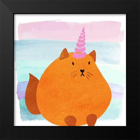 Kittyhorn Ombre 3 Black Modern Wood Framed Art Print by Kimberly, Allen