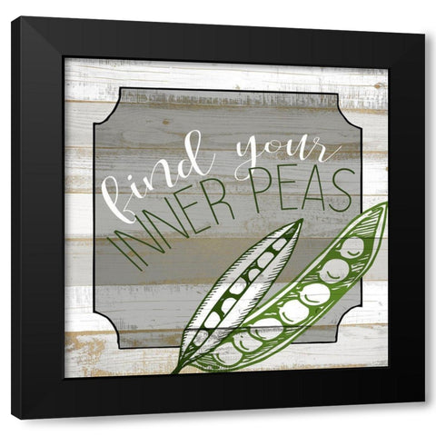 Inner Peas Black Modern Wood Framed Art Print by Kimberly, Allen