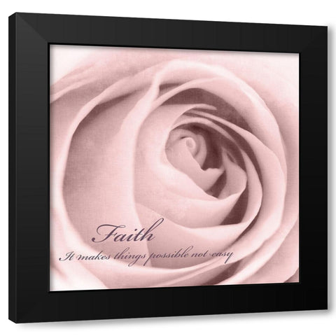 Rose Center 2 Faith Black Modern Wood Framed Art Print by Kimberly, Allen