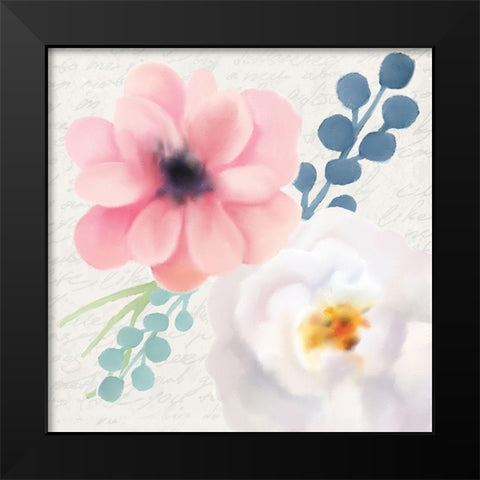 Spring Floral 1 Black Modern Wood Framed Art Print by Kimberly, Allen