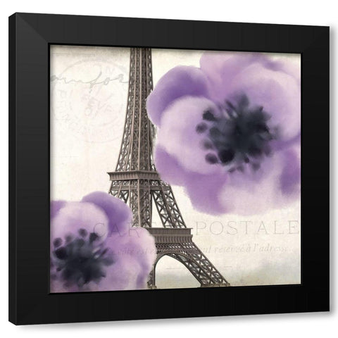 Purple Paris 2 Black Modern Wood Framed Art Print with Double Matting by Kimberly, Allen