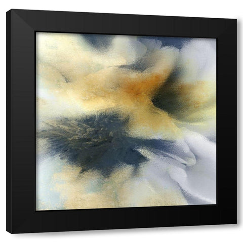 Floral Burst Black Modern Wood Framed Art Print by Kimberly, Allen