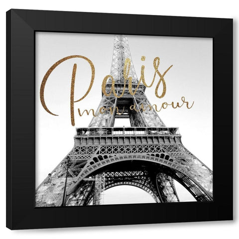 Paris Mon Amour 2 V2 Black Modern Wood Framed Art Print with Double Matting by Allen, Kimberly