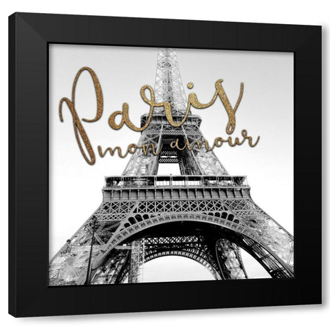 Paris Mon Amour 2 Black Modern Wood Framed Art Print with Double Matting by Kimberly, Allen