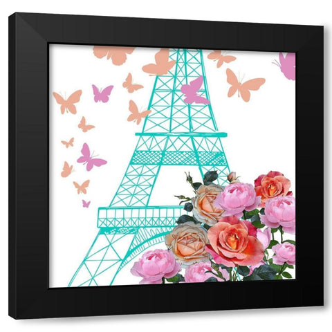 Paris Bike 1 Black Modern Wood Framed Art Print by Kimberly, Allen