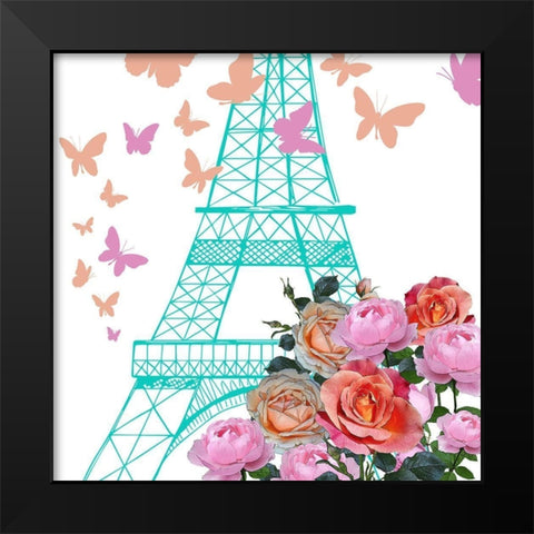 Paris Bike 1 Black Modern Wood Framed Art Print by Kimberly, Allen