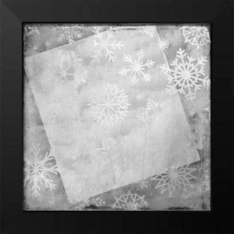 Snowflake Grey Black Modern Wood Framed Art Print by Allen, Kimberly