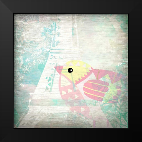 Paris Bird 2 Black Modern Wood Framed Art Print by Allen, Kimberly