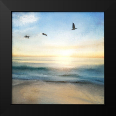 Sunrise Beach Black Modern Wood Framed Art Print by Kimberly, Allen
