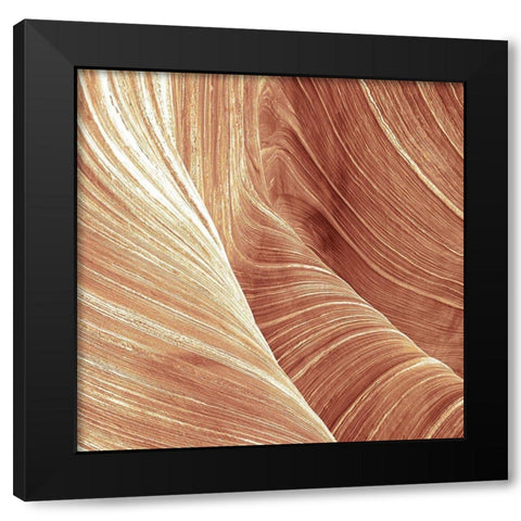 Sandstone Waves Black Modern Wood Framed Art Print by Kimberly, Allen