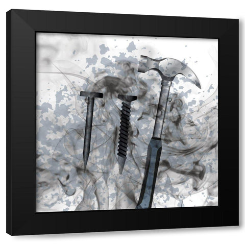 Tools 3 Black Modern Wood Framed Art Print with Double Matting by Kimberly, Allen