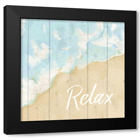 Seaside Relax Black Modern Wood Framed Art Print by Allen, Kimberly