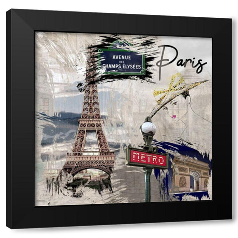 Paris Paris Black Modern Wood Framed Art Print by Allen, Kimberly