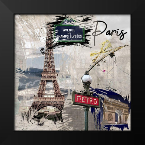 Paris Paris Black Modern Wood Framed Art Print by Allen, Kimberly