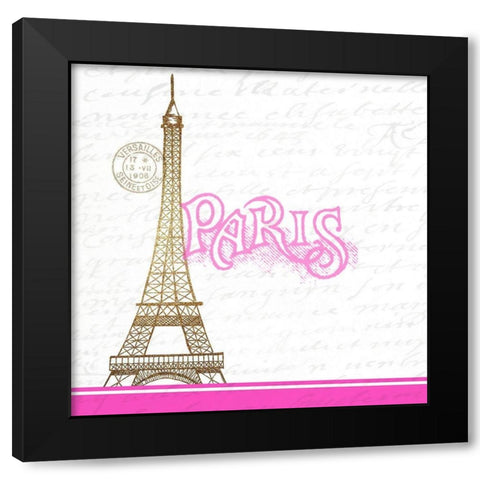 I LOVE Paris 1 Black Modern Wood Framed Art Print with Double Matting by Allen, Kimberly