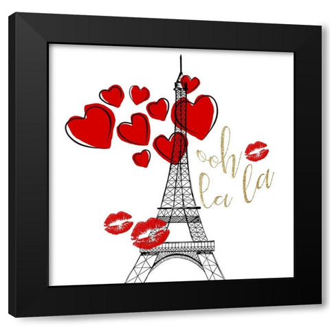 My Heart 1 Black Modern Wood Framed Art Print with Double Matting by Allen, Kimberly